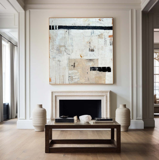 Silent Horizon Neutral Abstract Painting