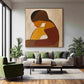 Quiet Embrace Earth-Tone Figurative Painting