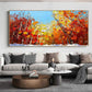 Amber Glow Autumn Forest Painting