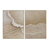 Earth Whisper Beige Textured Abstract Painting Set Set of 2
