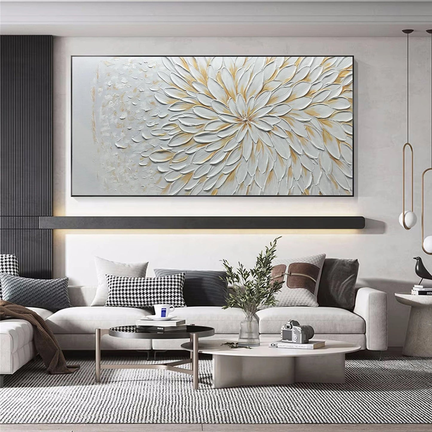 Ivory Radiance Petal Abstract Painting