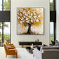 Golden Bloom Tree Abstract Painting