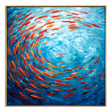 Blue and Orange Fish Abstract Painting #ART01