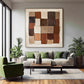 Sienna Mosaic Grid Abstract Painting