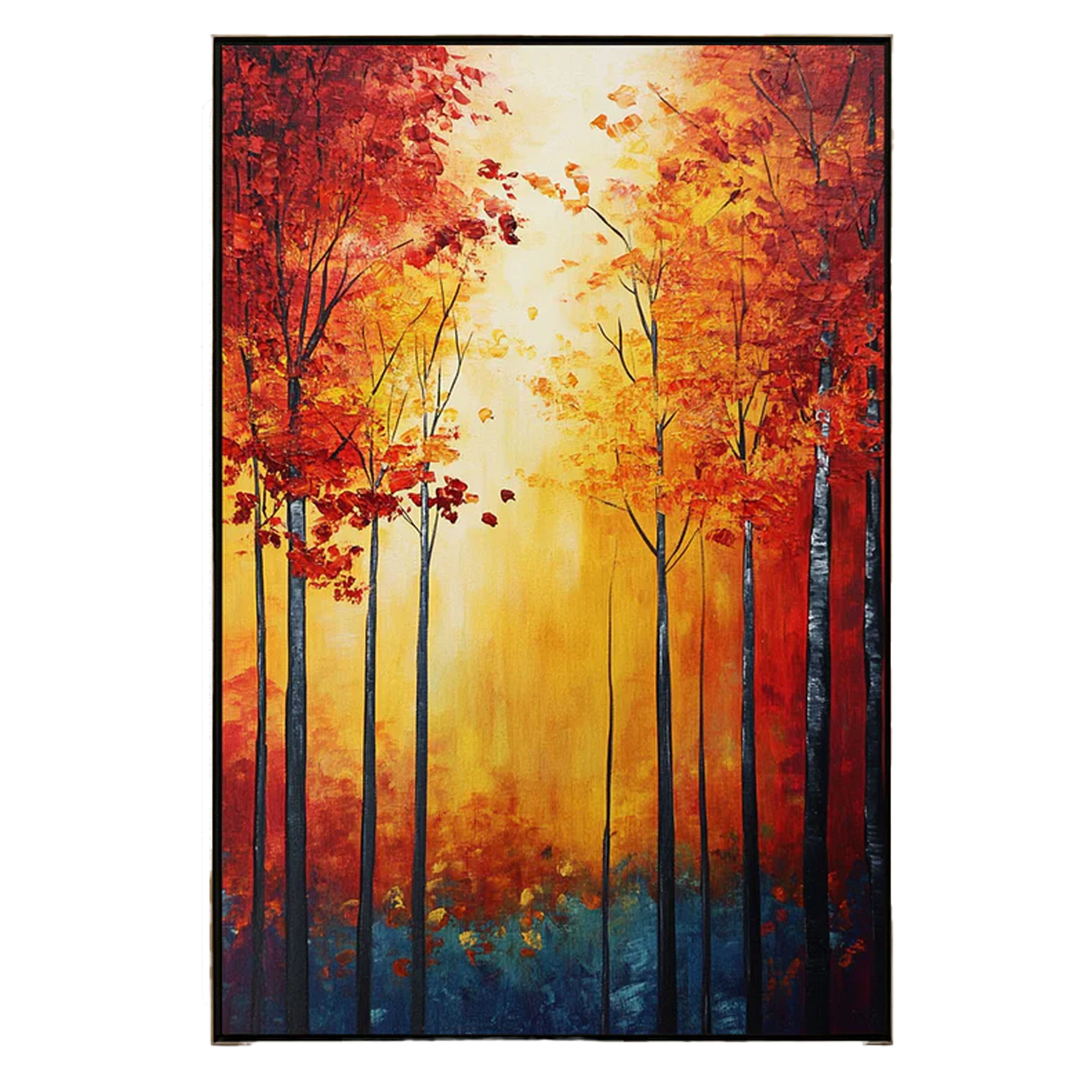 Golden Ember Forest Painting