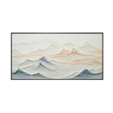 Silent Peaks Textured Mountain Painting