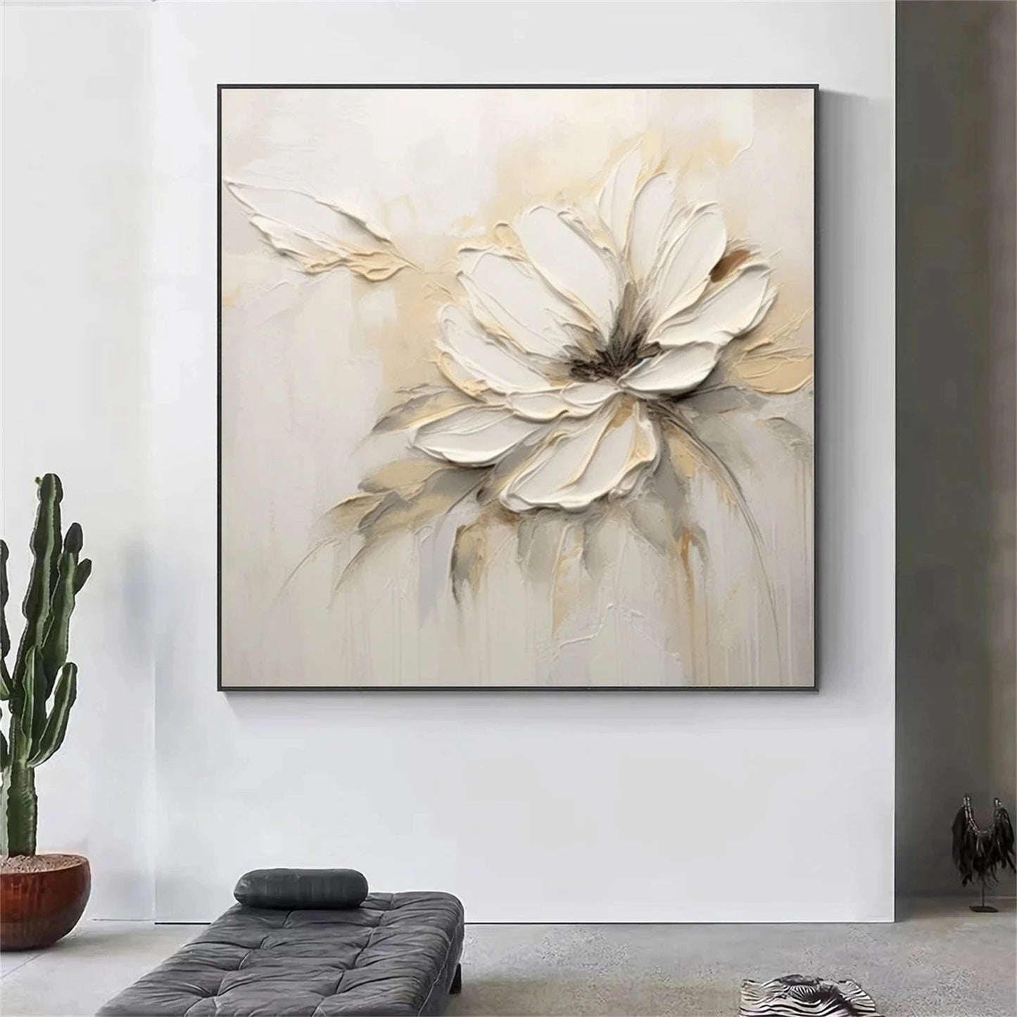 Ivory Bloom Silence Abstract Painting
