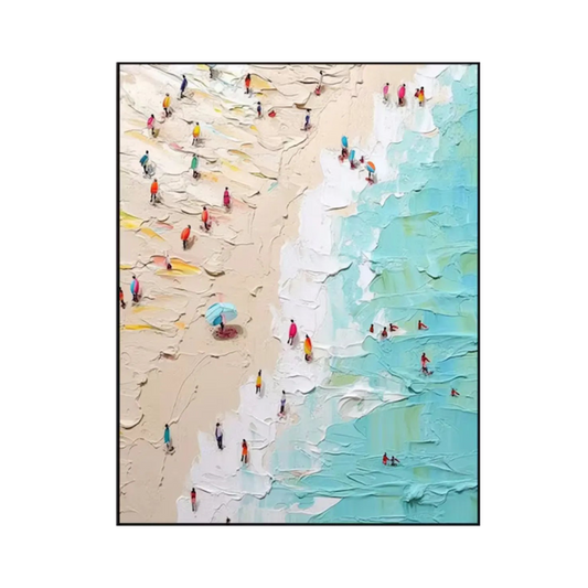 Golden Shoreline-Sunlit Beach Painting