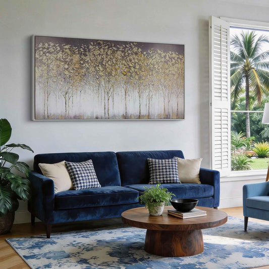 Gilded Aspen Grove Impasto Wall Art