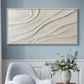 Serene Waves Beige Textured Abstract Painting