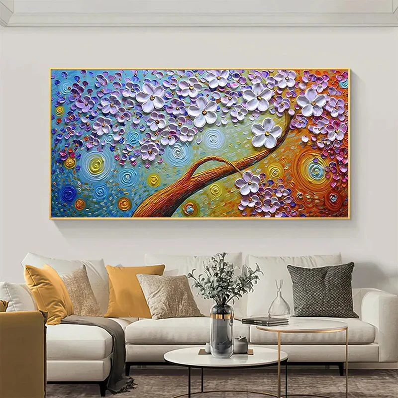 Colorful Floral Textured Painting