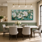 White Floral Textured Painting