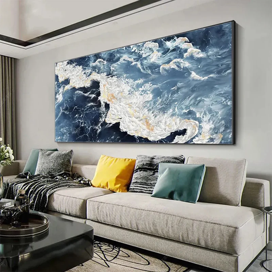 Midnight Tide Ocean Abstract Painting
