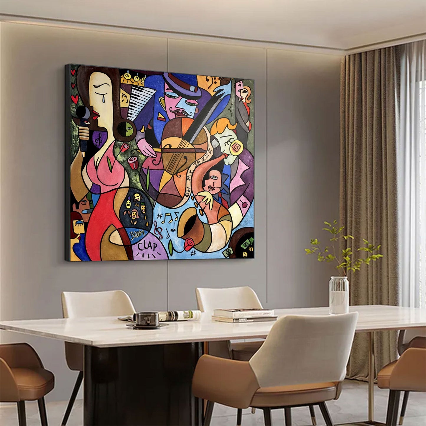 Midnight Jazz Carnival Abstract Painting