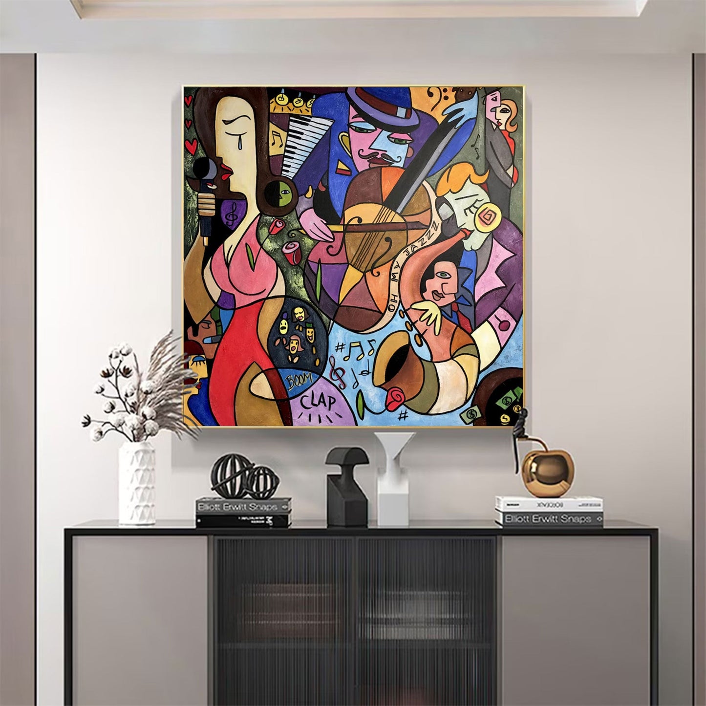 Midnight Jazz Carnival Abstract Painting