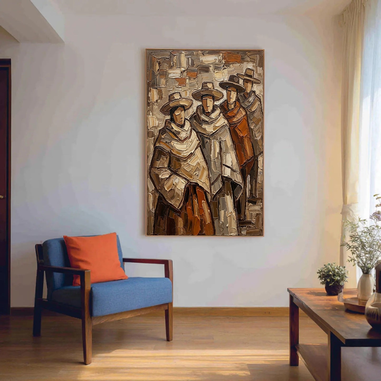 Cultural Quartet – Earth Tone Textured Figurative Painting