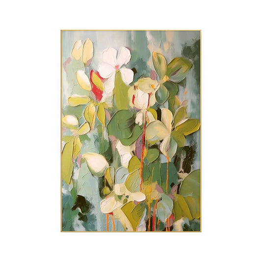 Verdant Whisper Floral Abstract Painting