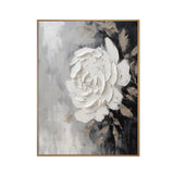 Ivory Whisper White Rose Abstract Painting