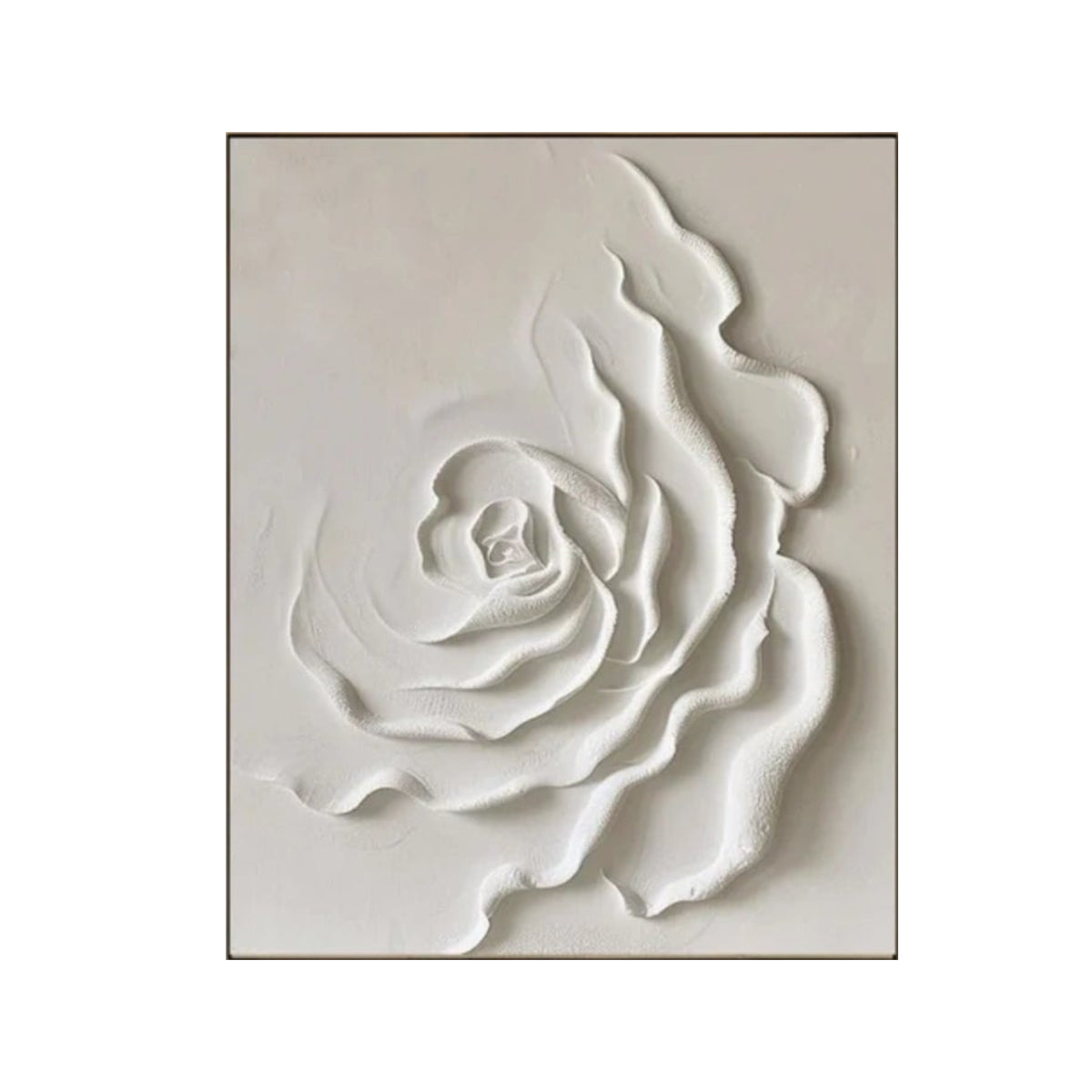 Silent Ivory Rose Textured Abstract Painting