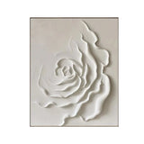 Silent Ivory Rose Textured Abstract Painting