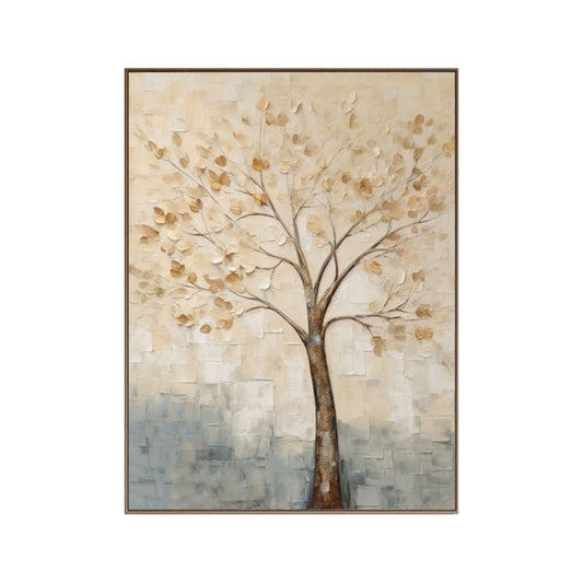 Quiet Ivory Tree Abstract Painting