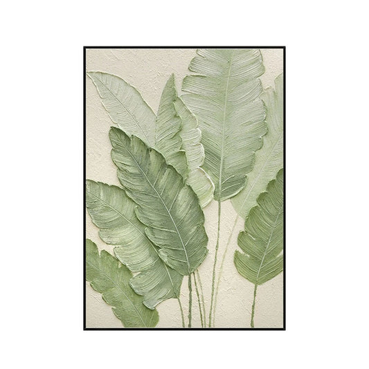 Soft Sage Botanical Leaf Abstract Painting