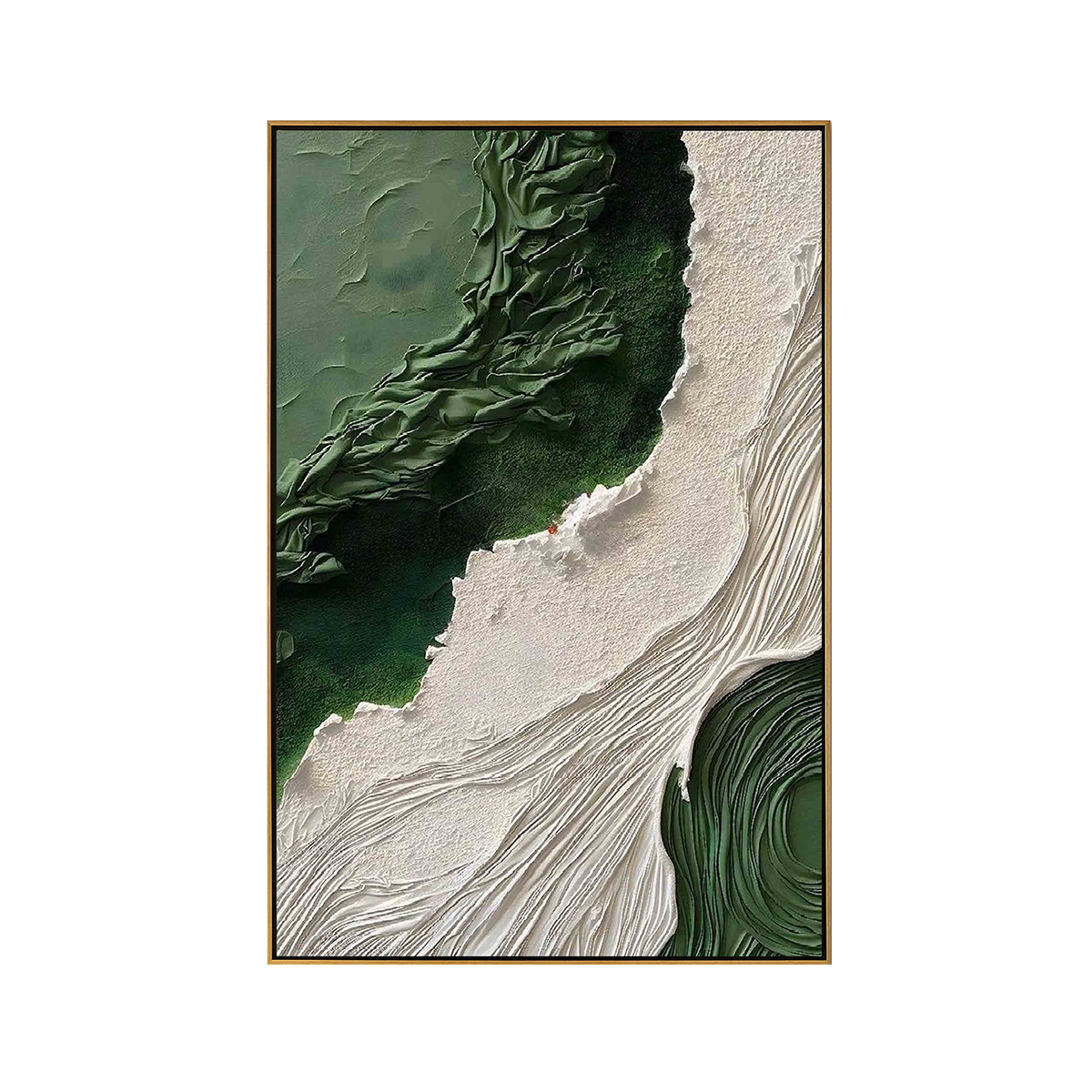 Emerald Coastline Wabi Sabi Canvas Art
