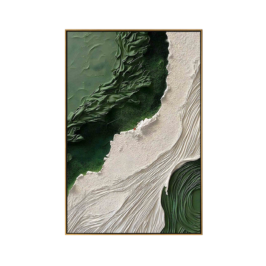 Emerald Coastline Wabi Sabi Canvas Art