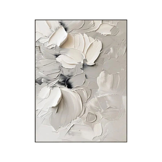 Ivory Whisper Floral Abstract Painting