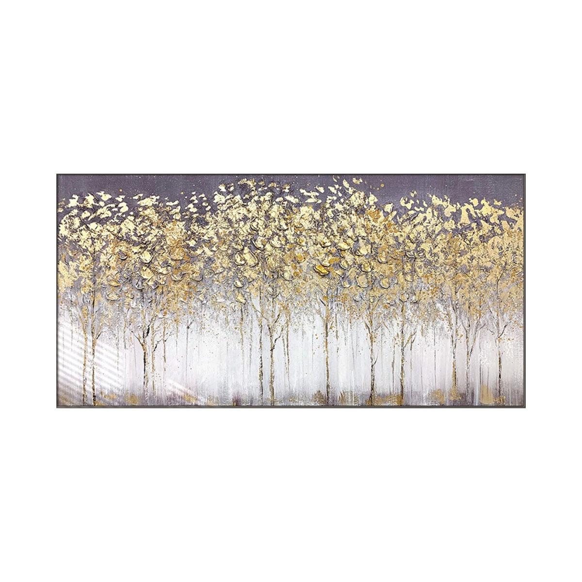 Golden Whisper Forest Abstract Painting