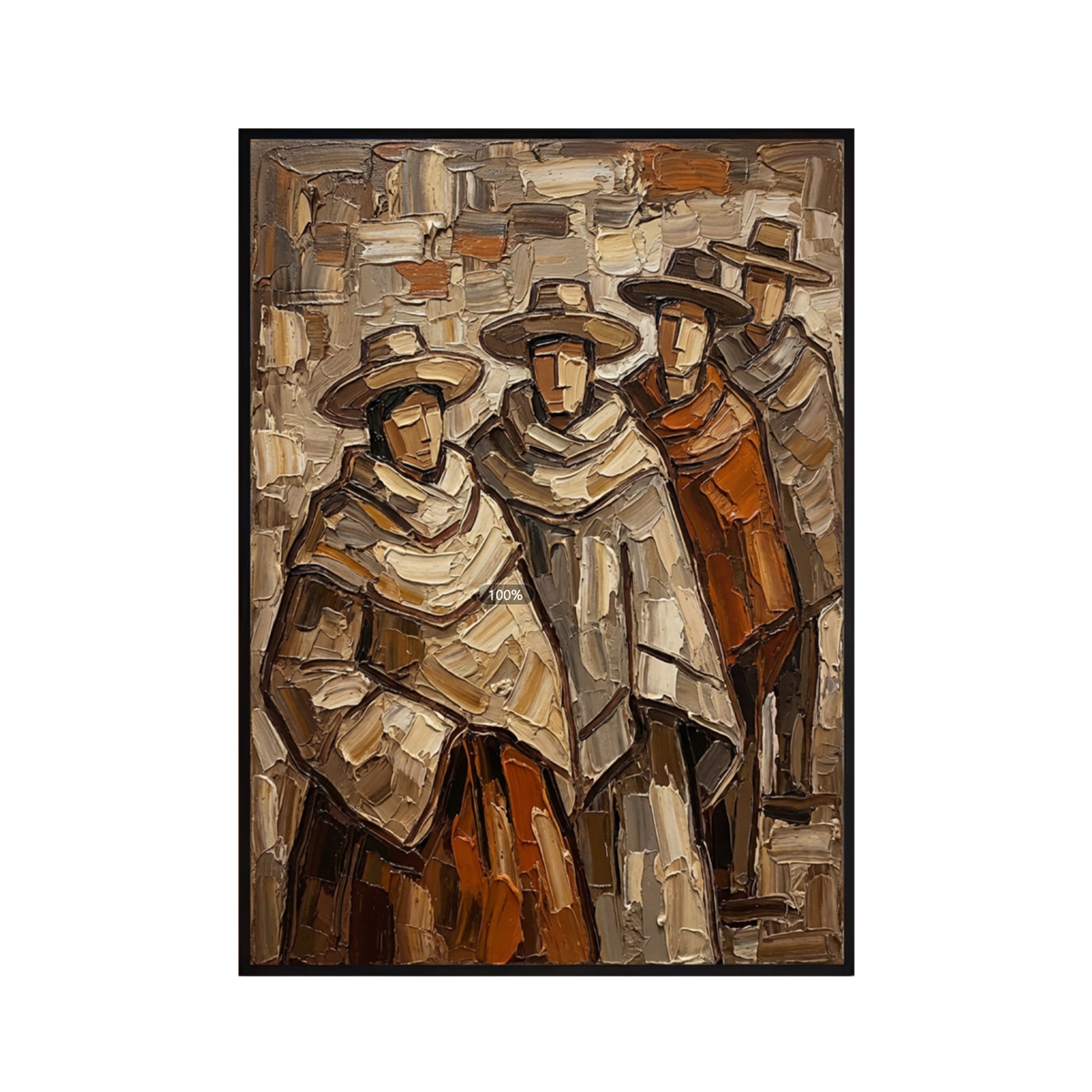Cultural Quartet – Earth Tone Textured Figurative Painting