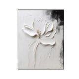 Silent Ivory Bloom Abstract Painting