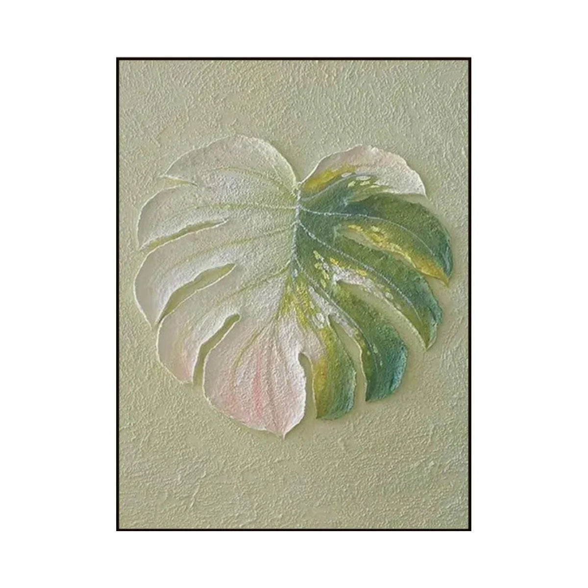 Soft Split Monstera Relief Painting