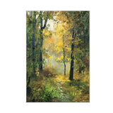 Golden Forest Path Abstract Painting