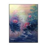 Twilight Lotus Glow Abstract Painting