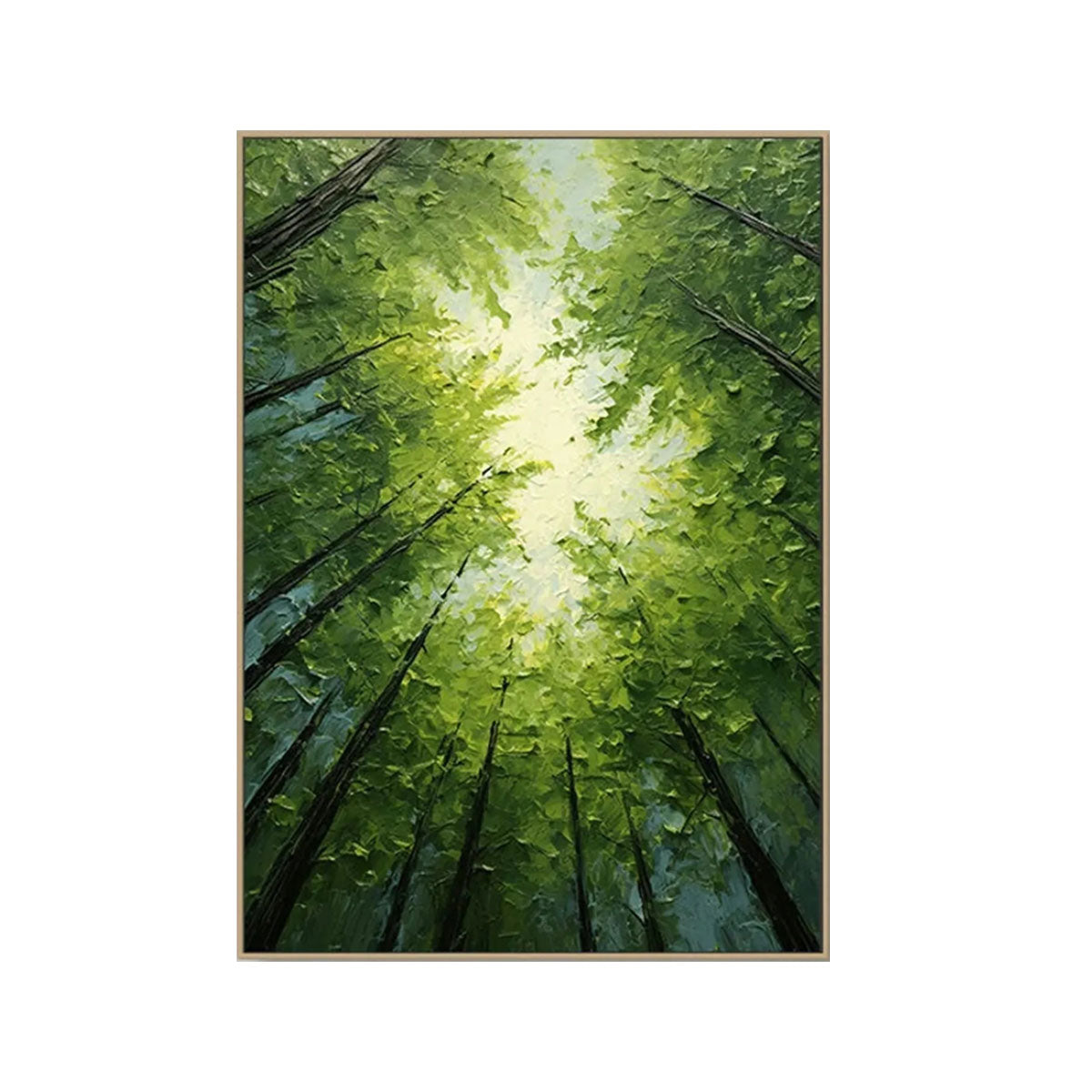 Emerald Canopy Light Forest Painting