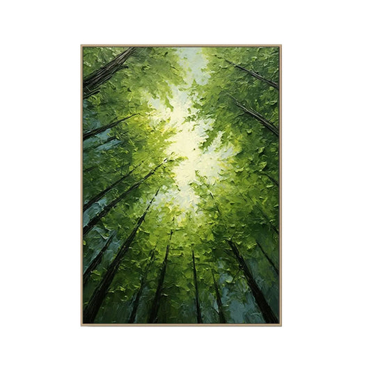 Emerald Canopy Light Forest Painting
