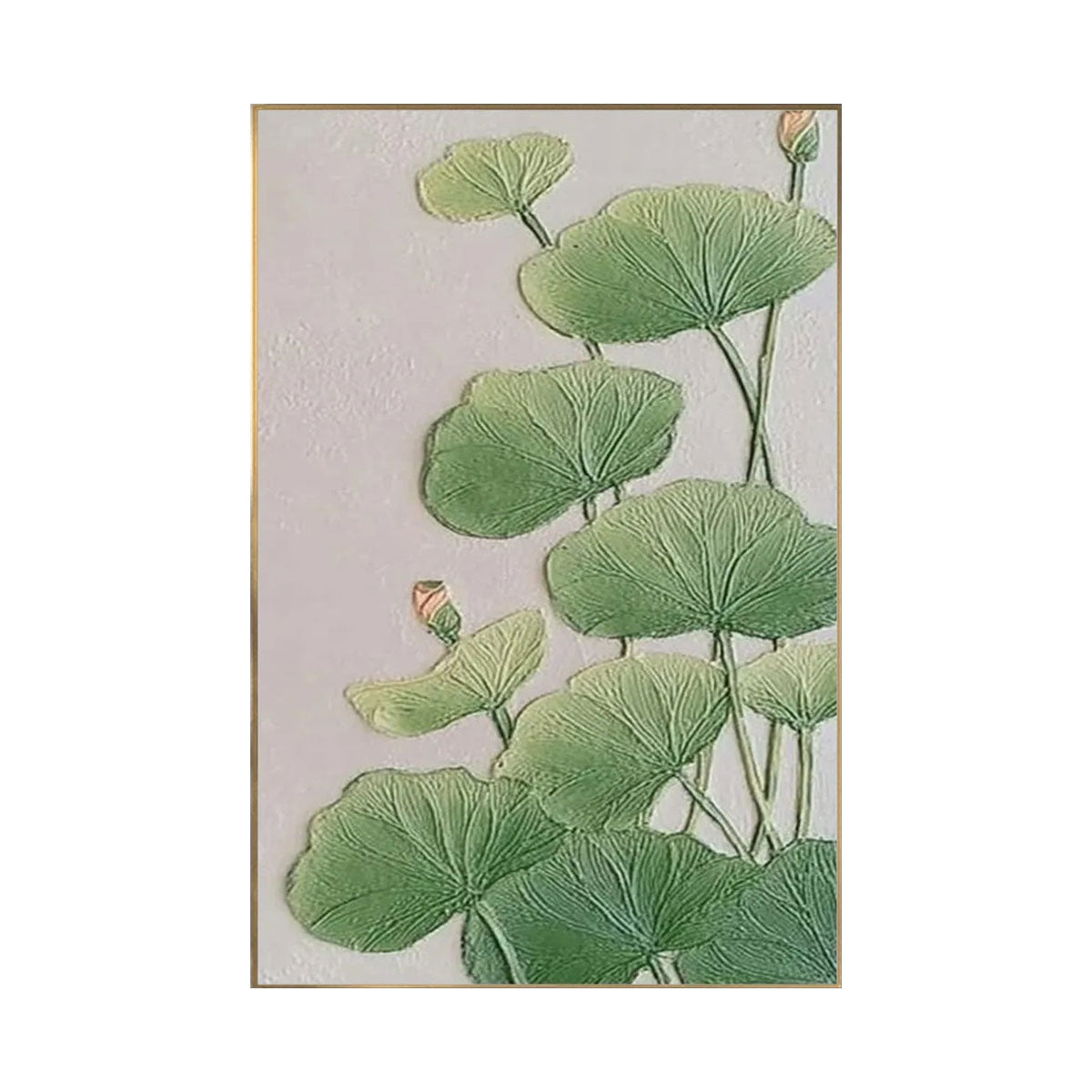 Verdant Zen Lotus Leaf Painting