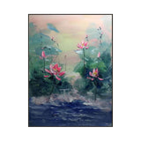 Mist Bloom Pink Lotus Abstract Painting