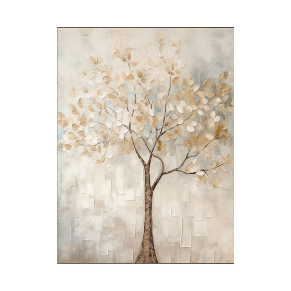 Gentle Light Ivory Tree Abstract Painting
