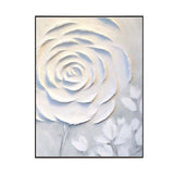 Silent Ivory Rose Abstract Painting