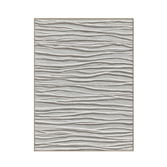 White Serene Wave – Minimalist Textured Abstract Art