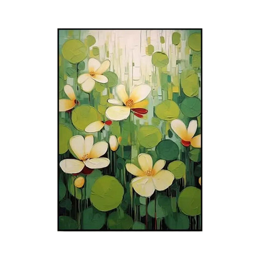 Verdant Whisper Floral Abstract Painting