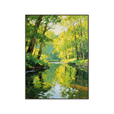 Verdant Light Forest Reflection Painting