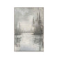 Silent Mist Lake Abstract Landscape Painting