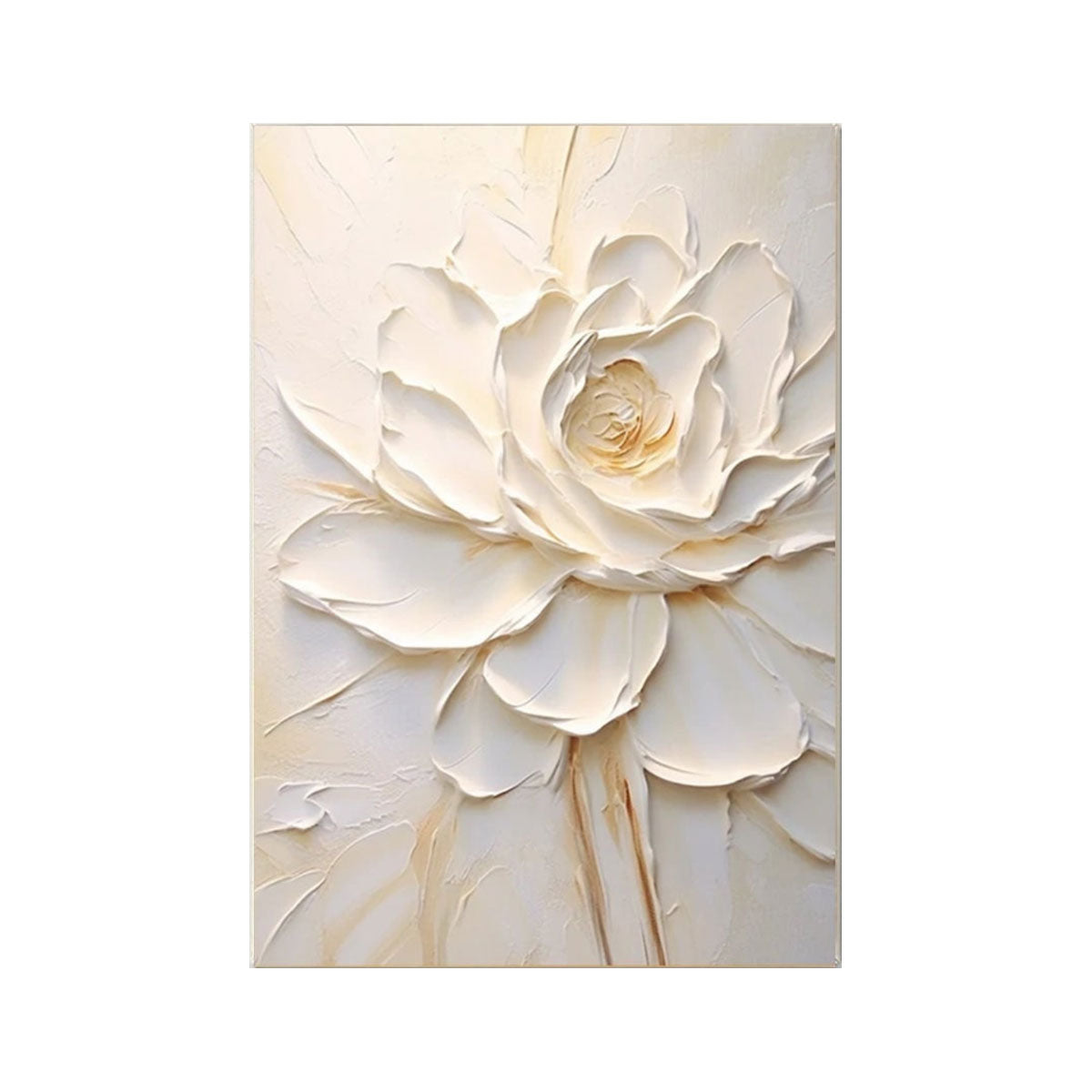 Pure Ivory Blossom Abstract Painting