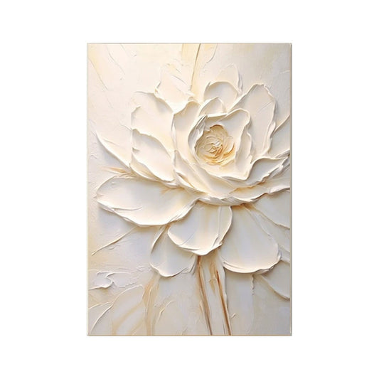 Pure Ivory Blossom Abstract Painting