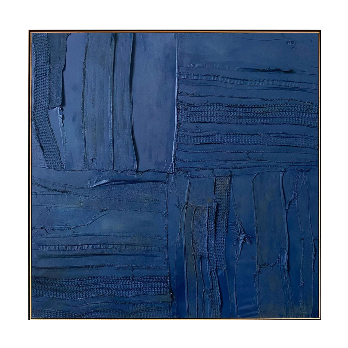 Midnight Indigo Textured Abstract Painting