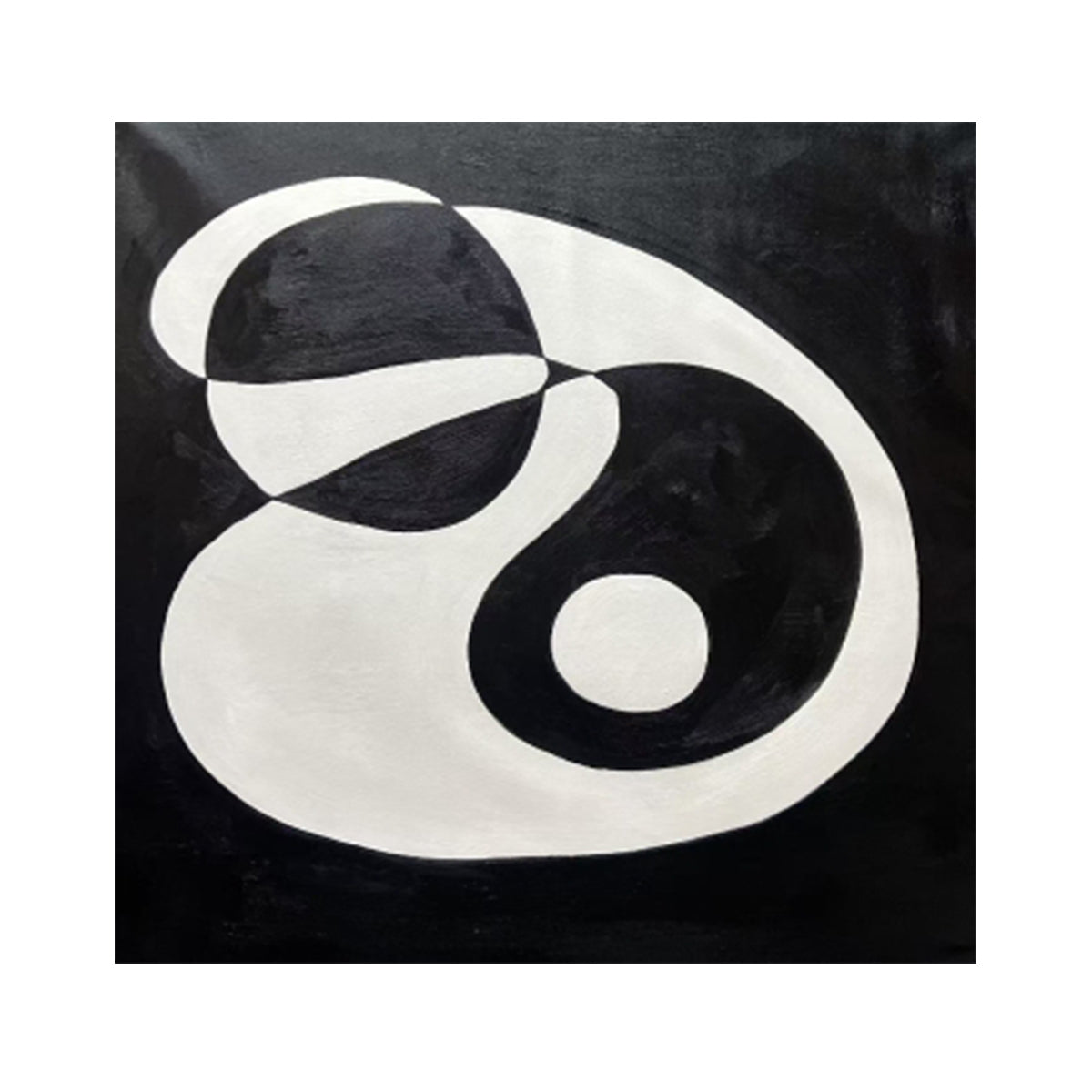 Eclipse Balance Black White Abstract Painting