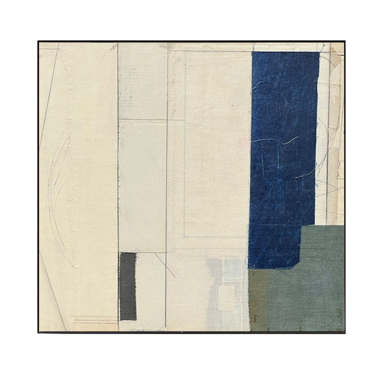 Deep Indigo Modern Abstract Painting